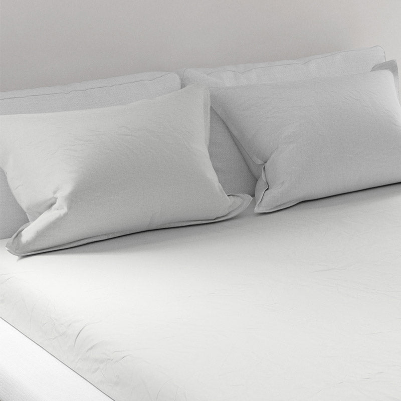Solid Bliss Sateen Solid Cotton Bedsheet (Frost White) - 250 TC media 3