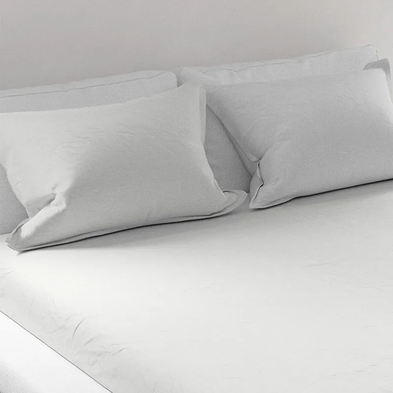 Solid Bliss Sateen Solid Cotton Bedsheet (Frost White) - 250 TC media 3
