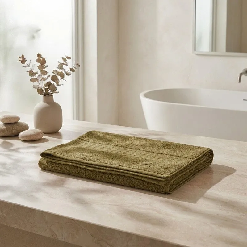 Monte Carlo Dry Nest Pure Cotton Bath Towel - Olive Green media 1