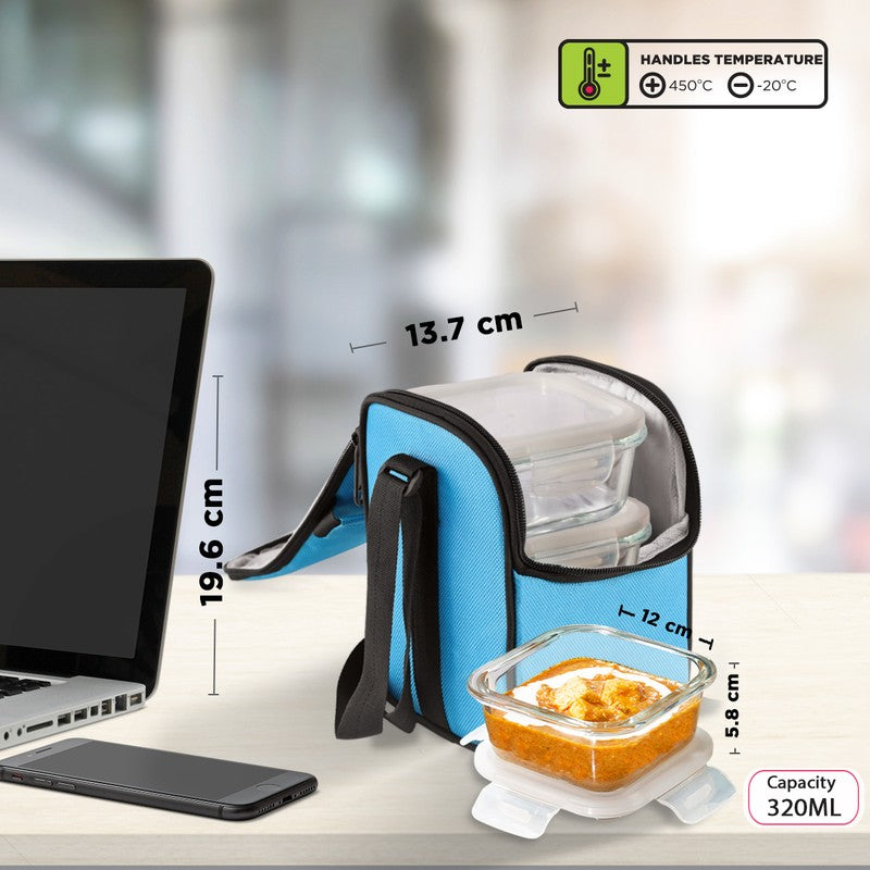 Crunvo Leak Proof Glass Lunch Box (320 mL Each) - Set Of Three media 8
