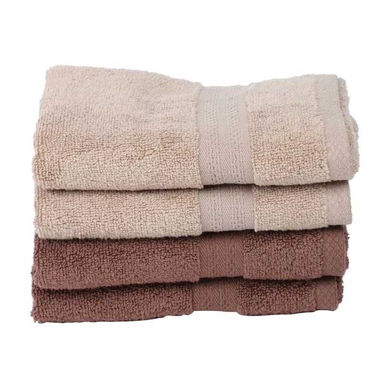 Nuage Cotton Hand & Face Towel (Brown & Beige) - Set Of Four media 3