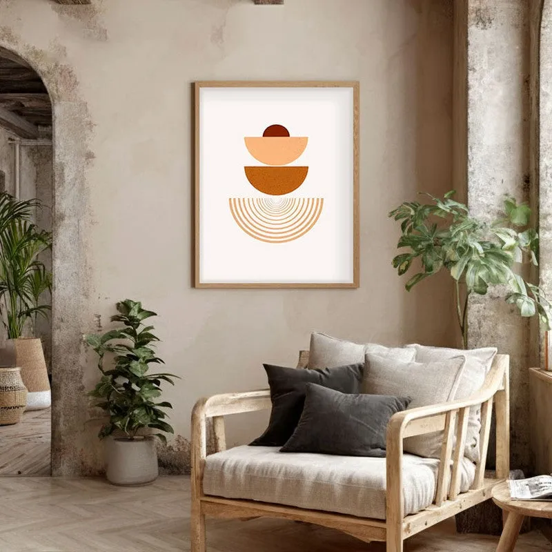 Stacked Serenity Canvas Wall Painting With Brown Frame media 5