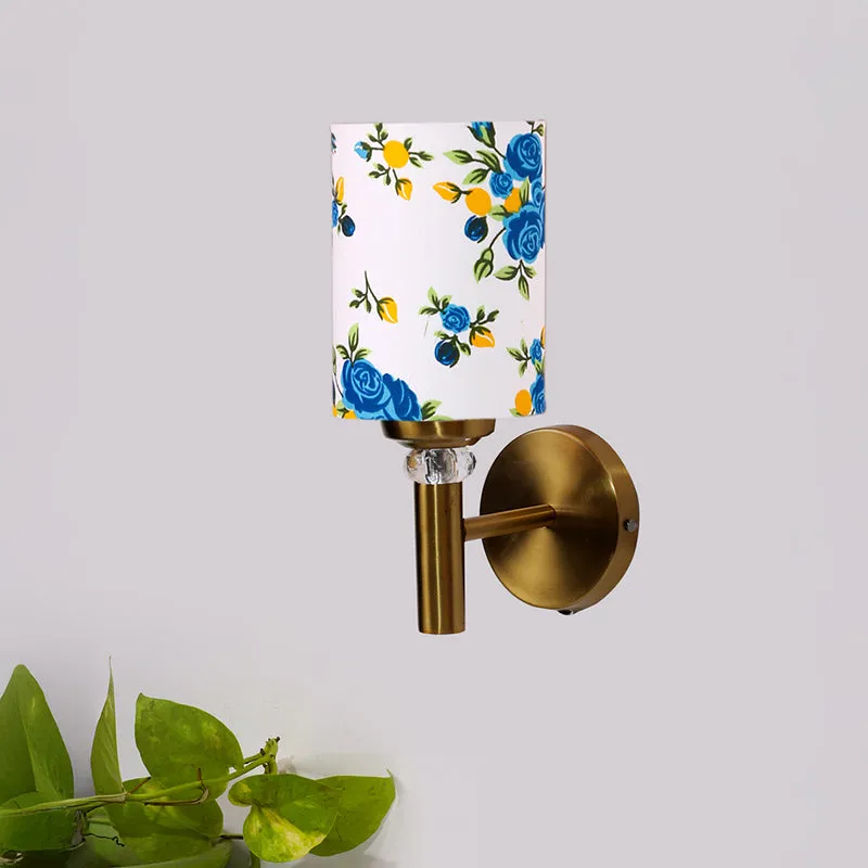 Garden Lights Cylindrical Steel & Cotton Wall Lamp - Blue media 3