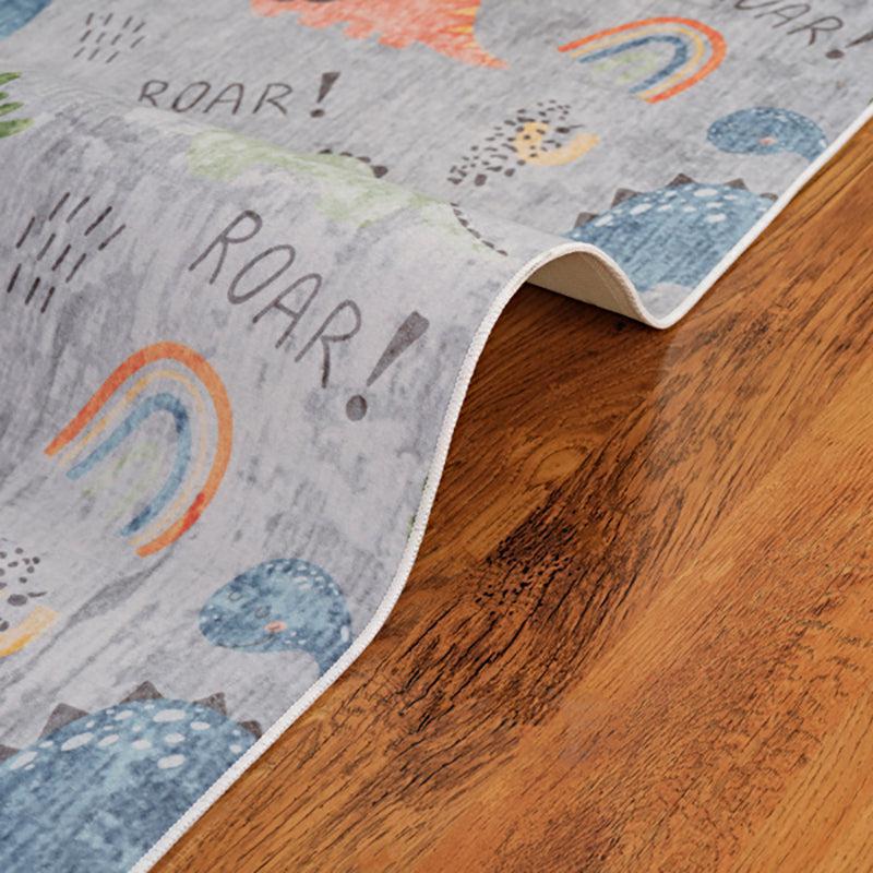 Twinkle Tumble Kids Polyester Anti-Skid Carpet - Grey & Blue media 8