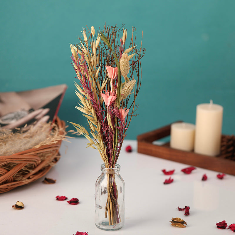 Lily Dreams Artificial Flower With Glass Vase