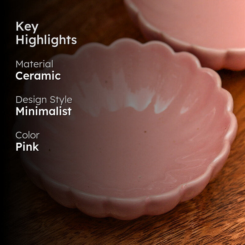 Mauro Ceramic Snack Bowl (Pink) - 250 mL media 2