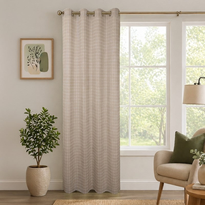 LineCraft Drape Cotton Curtain - Beige