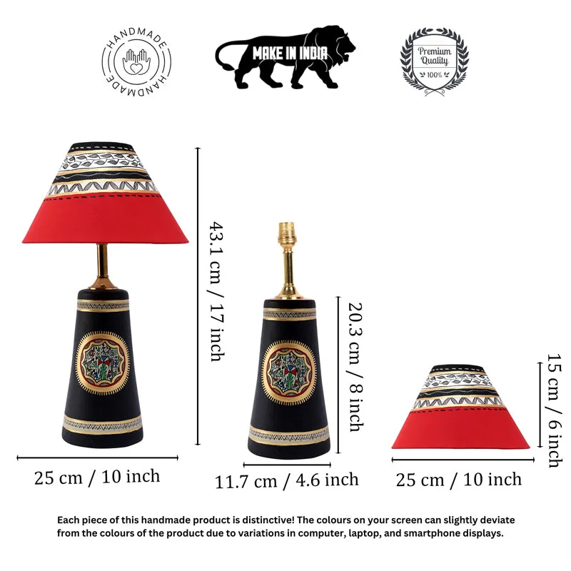 Soma Warli Painted Table Lamp - Multicolor media 7