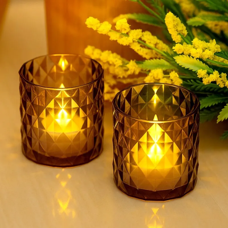 AuraLume Multi Choice Candle Holders (Grey) - Set Of Two media 1