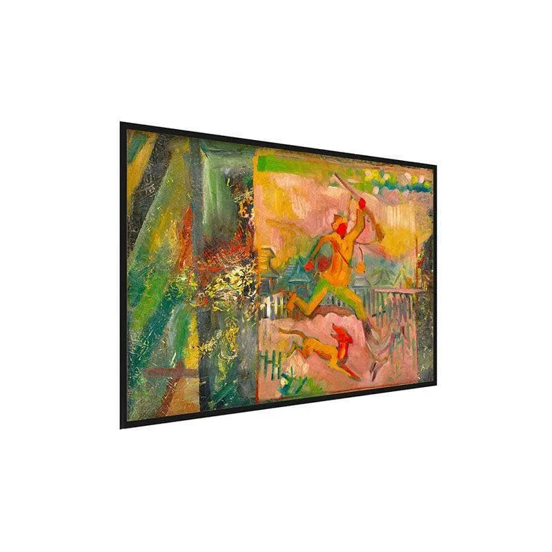 Campfire Abstract Canvas Painting - Black Frame media 3