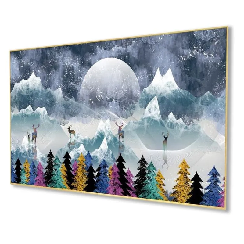 Snowfall Serenity Canvas Wall Painting With Frame media 5