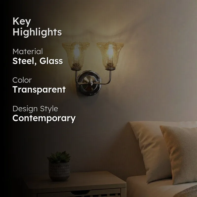 Crystal Flare Dual Shade Glass Wall Lamp media 2