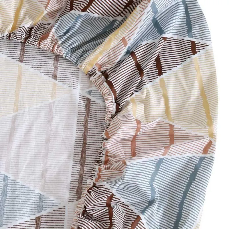 Trio Frenzy Fitted Cotton Bedsheet (Yellow) - 400 TC media 3