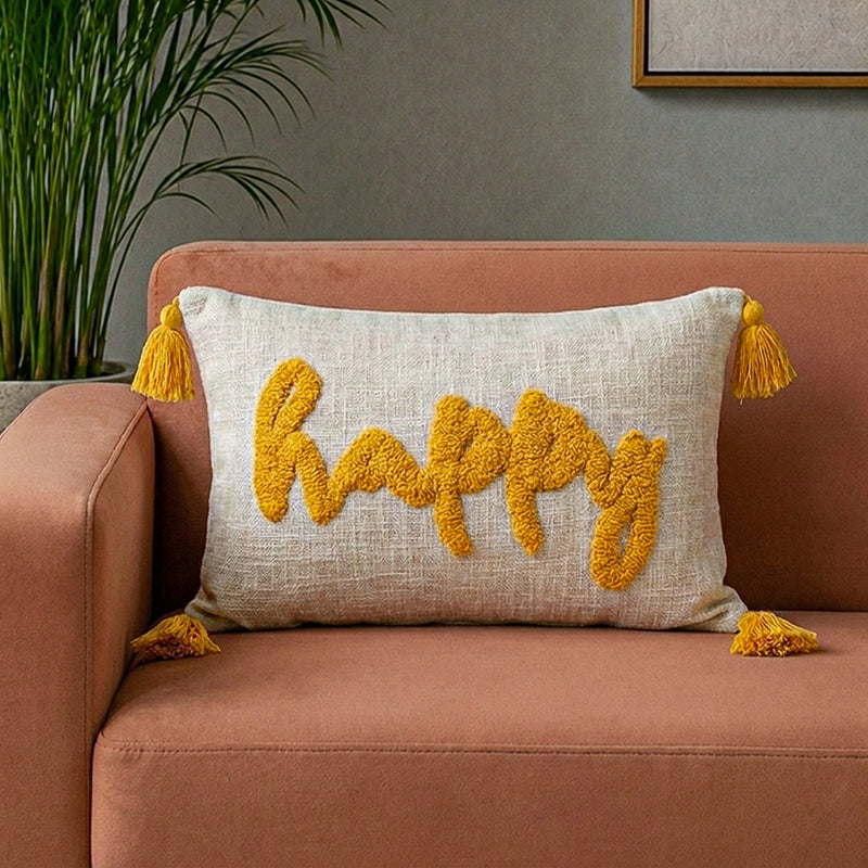 Sunshine Soul Tufted Cushion Cover - 12 x 20 Inches