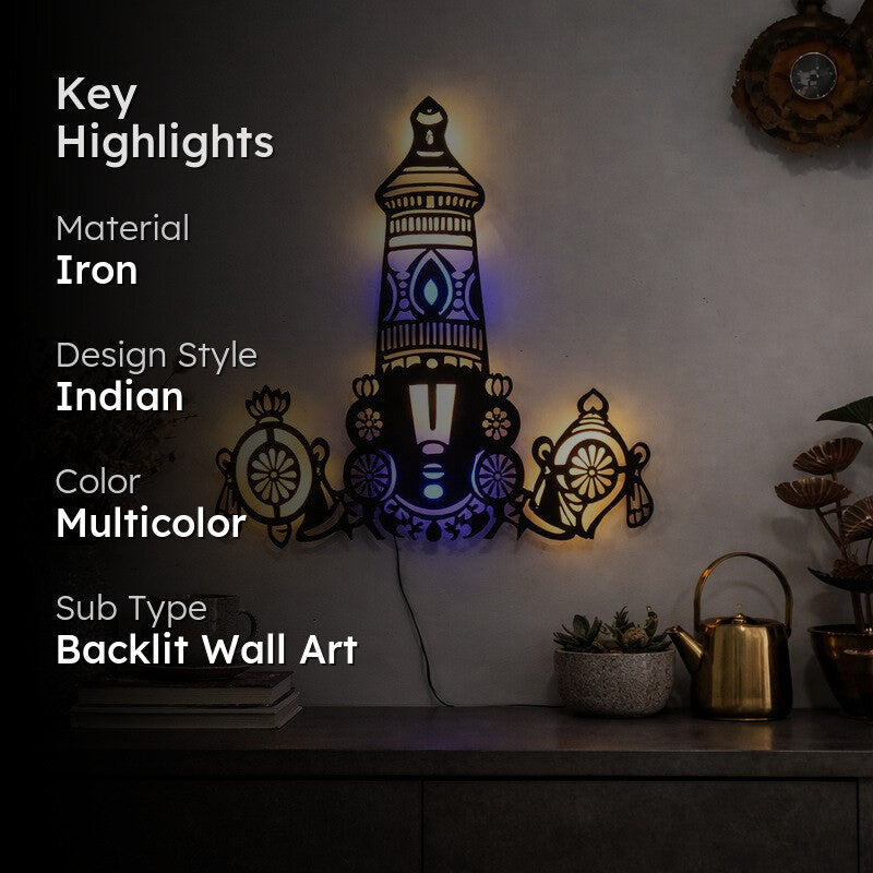 Balaji LED Namam Iron Wall Accent media 2