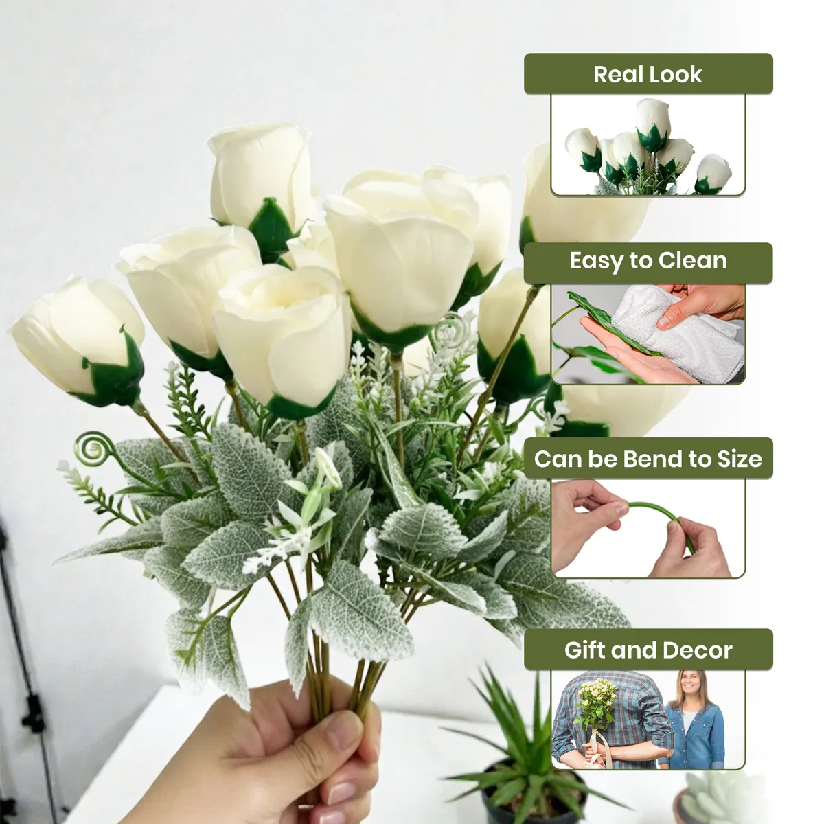 Ethereal White Rose Artificial Flower media 6