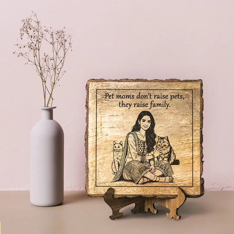Pet Moms & Family Wood Showpiece - Square media 1