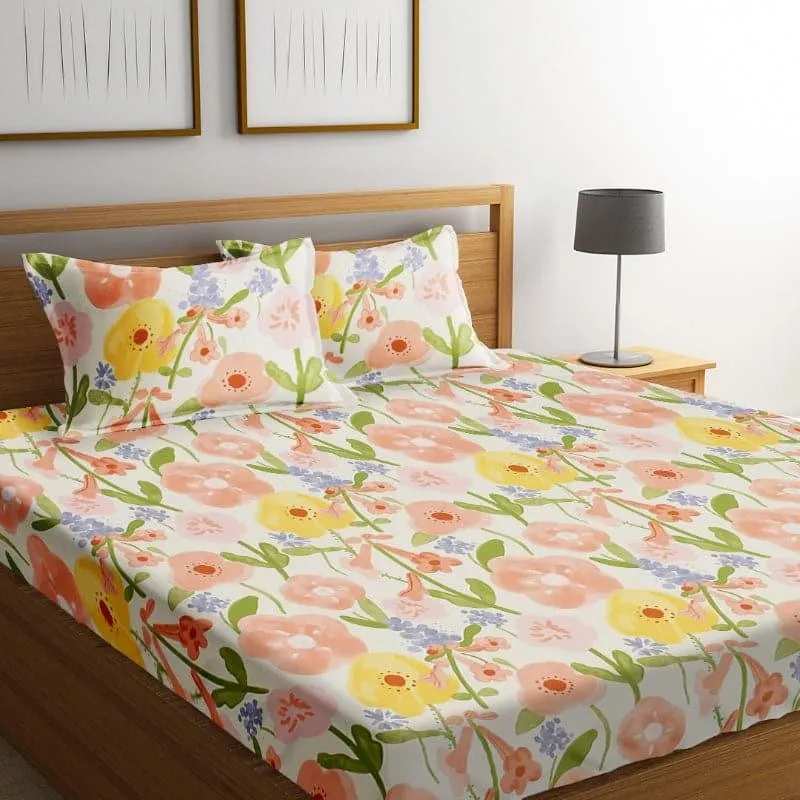 Suzi Floral Microfiber Bedsheet Old - 130 GSM media 3