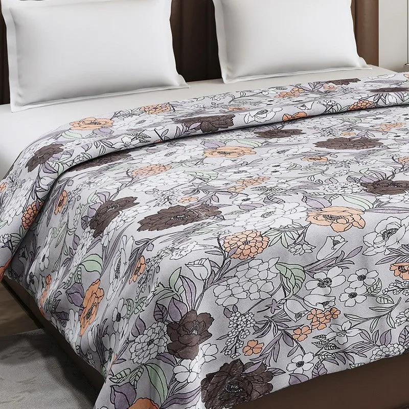 Monte Carlo Leafvora Floral Print Polyester Blanket (Multicolor) - 210 GSM media 5