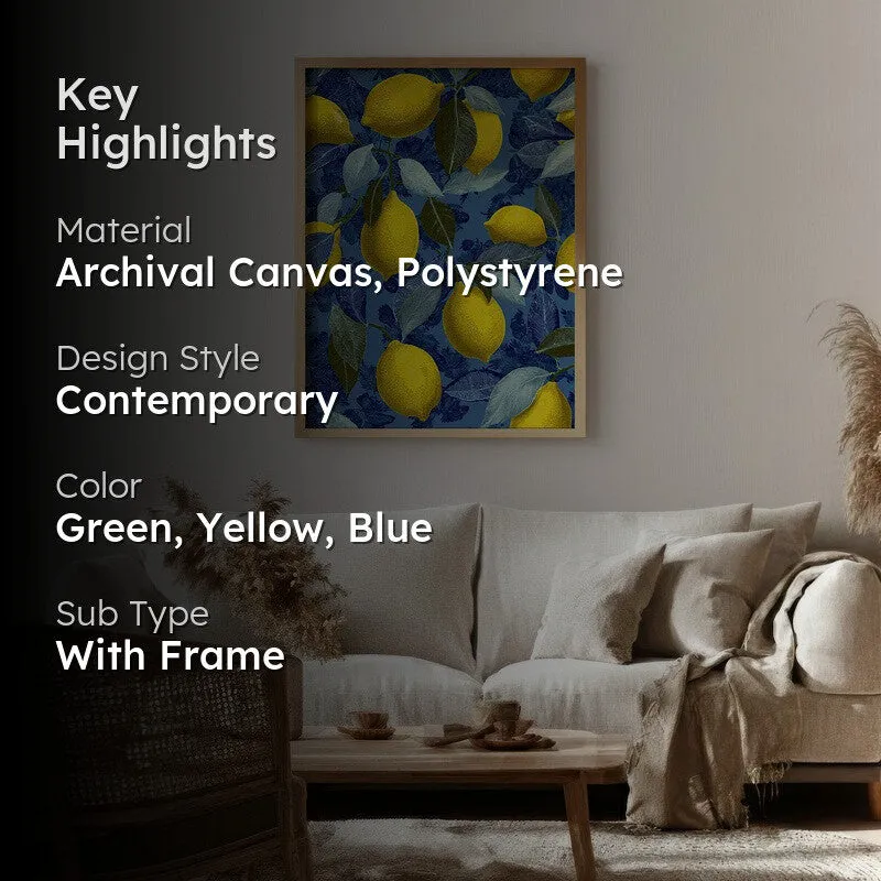Lemon Grove Canvas Wall Painting - Brown Frame media 2