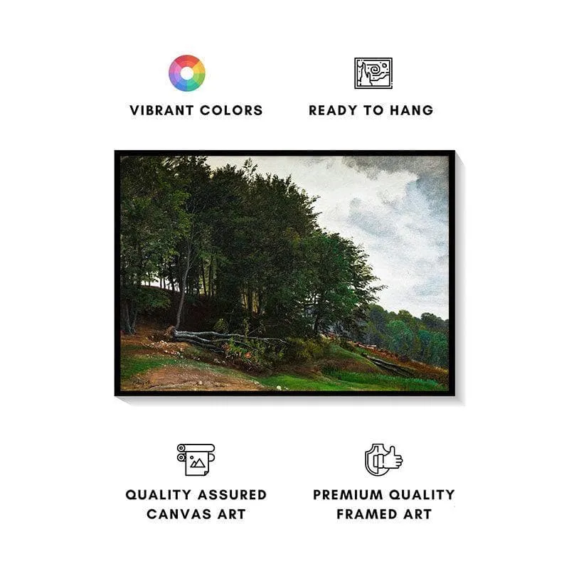 Forested Hills Canvas Wall Painting - Black Frame media 4