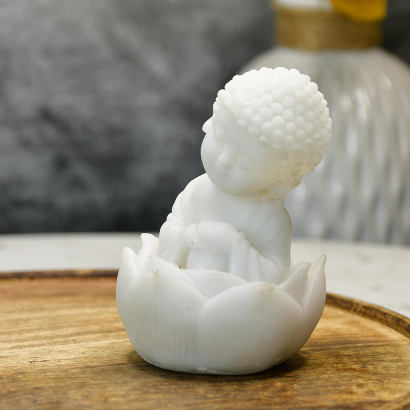 Baby Buddha In Lotus Resin Idol