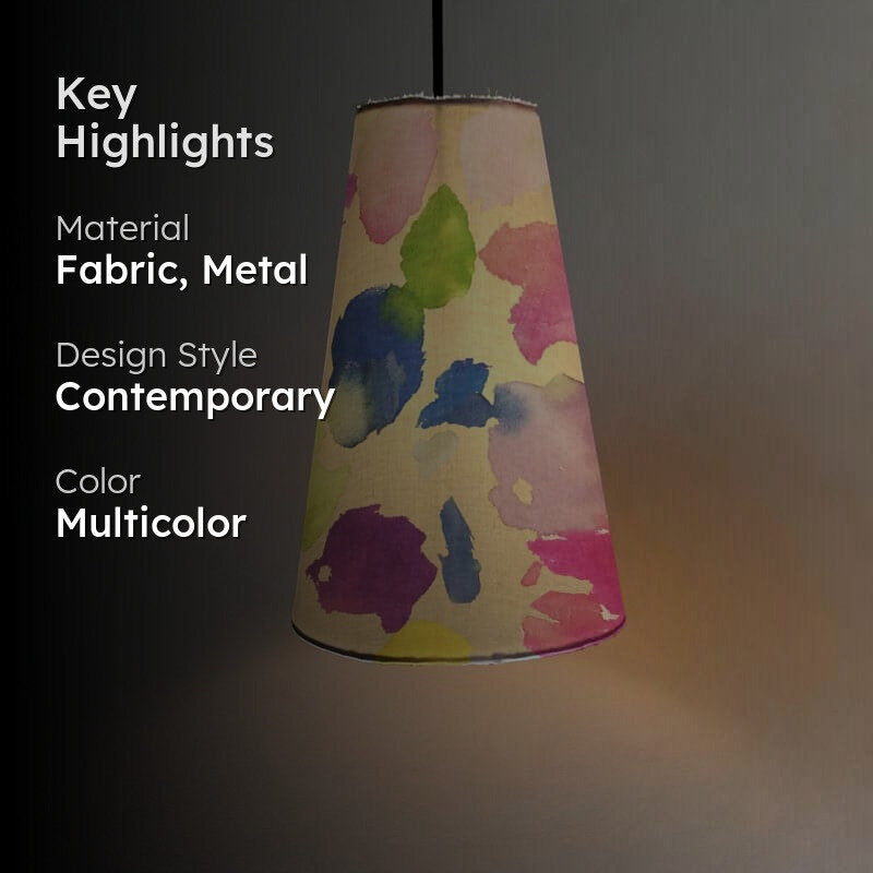 Sponge Patch Handpainted Fabric Ceiling Lamp media 2