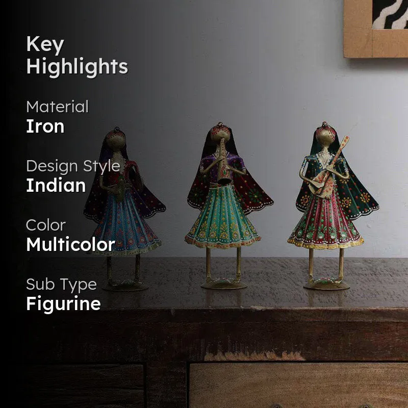 Dancing Troupe Ethnic Showpiece - Set Of Three media 2