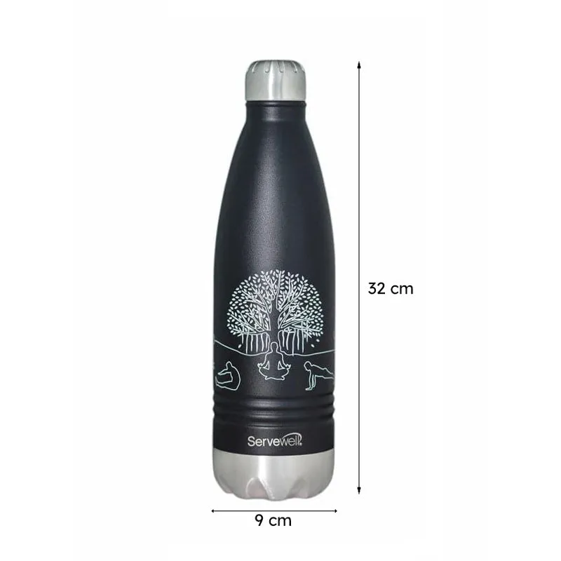 Zen Sip Hot & Cold Thermos Bottle (Black) - 1000 mL media 5