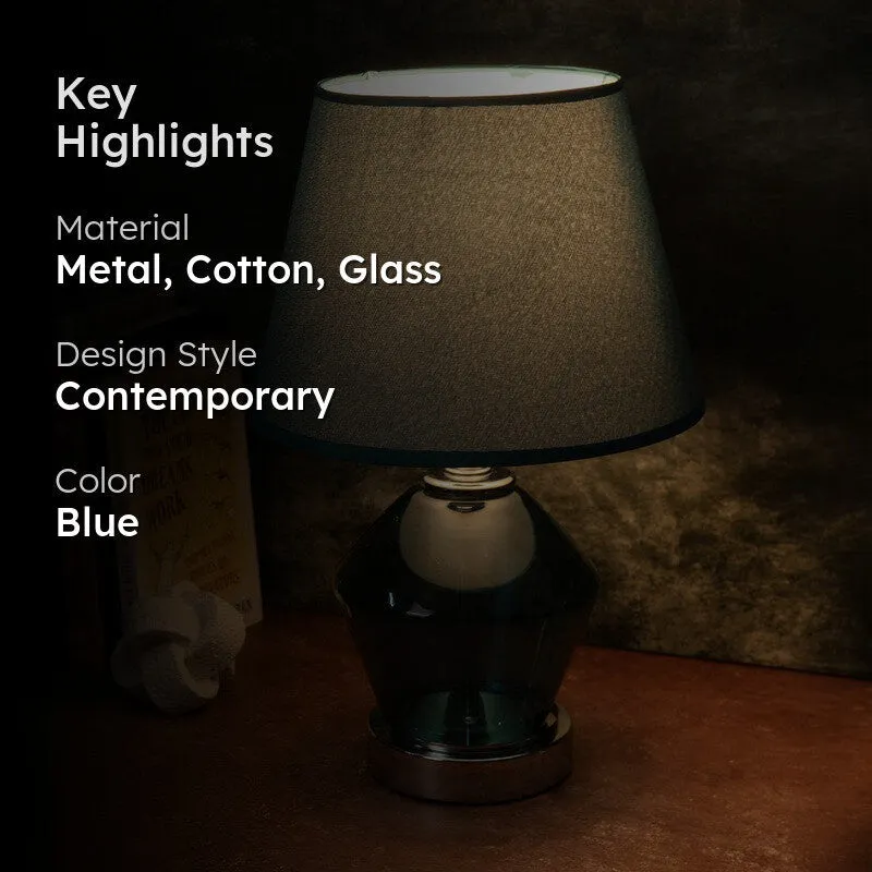 AarviDecor Brixton Designer Metal Table Lamp - Blue media 2