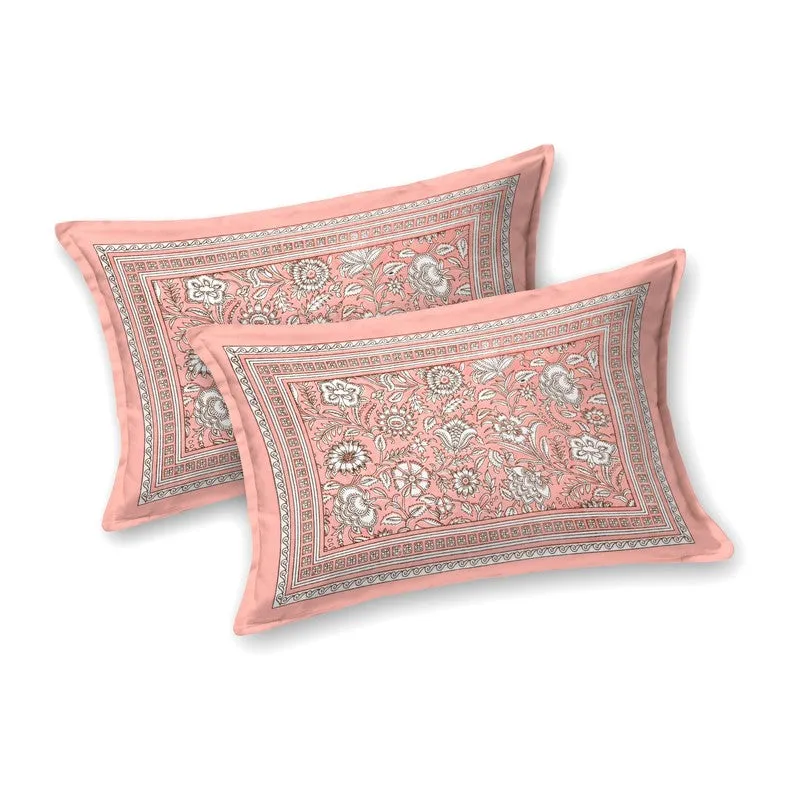 Patterny Cotton Bedsheet (Peach) - 240 TC media 4