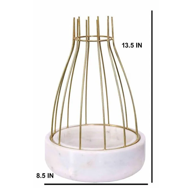 Copper Dome Eartha Hand Crafted Marble Planter - White media 5