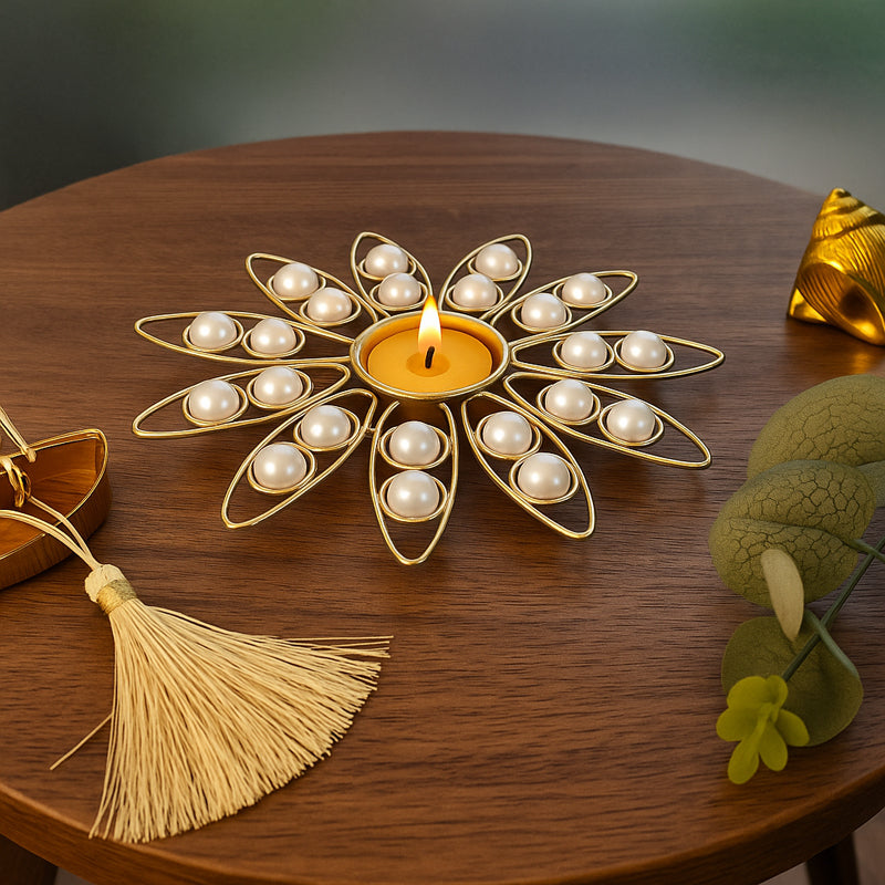 Pearlo Floral Tealight Candle Holder media 3