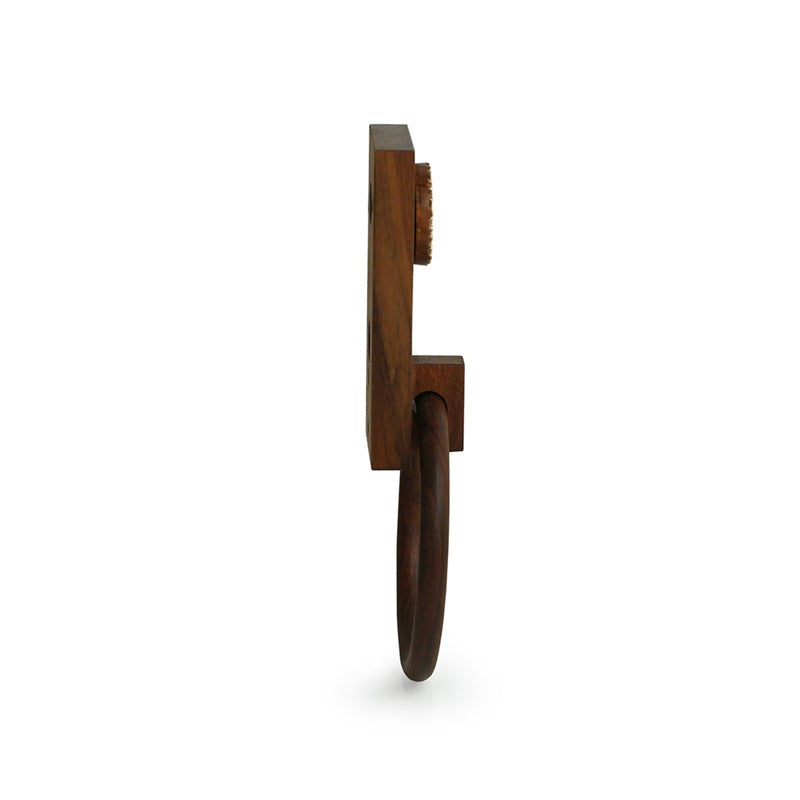 Madera Handcarved Sheesham Wood Towel Holder media 5