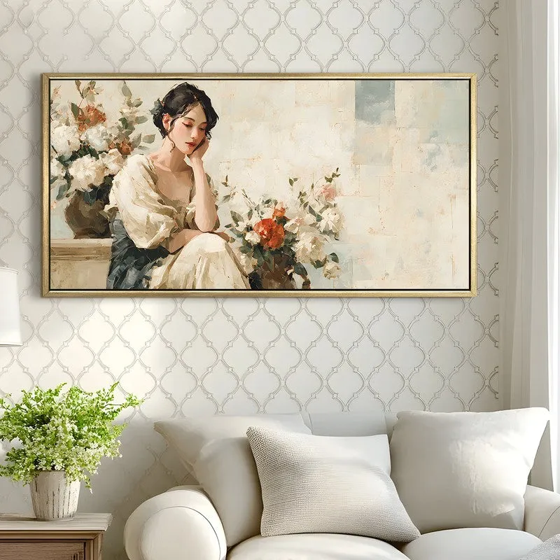 Floral Reverie Canvas Wall Painting With Frame media 4
