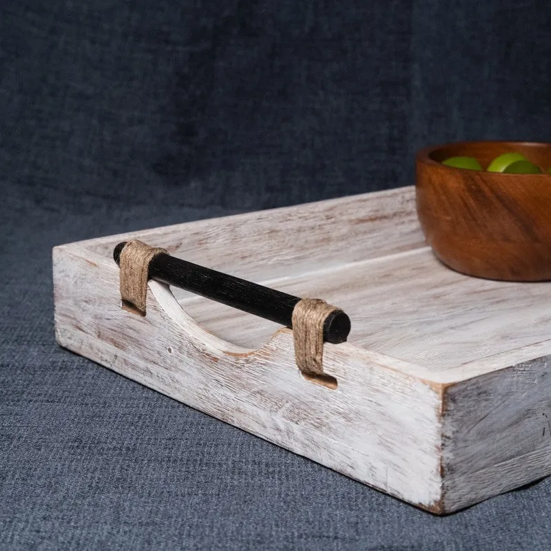 Driftwood Whitewashed Wooden Serving Tray media 6