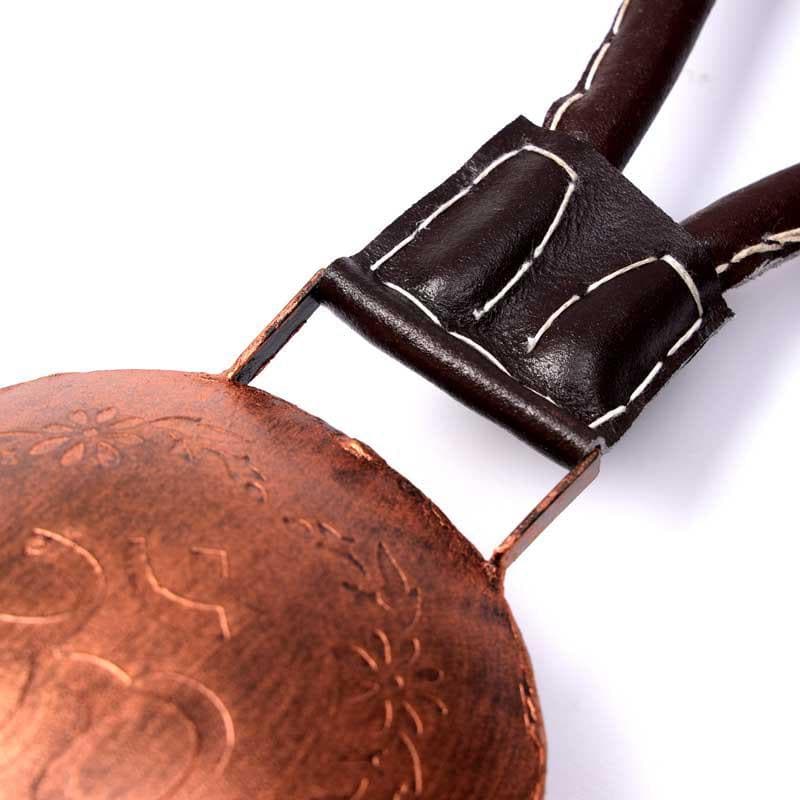 Sacred Om Engraved Rustic Metal Hanging Bell image 6