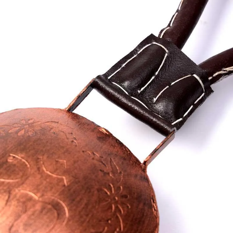 Sacred Om Engraved Rustic Metal Hanging Bell media 6