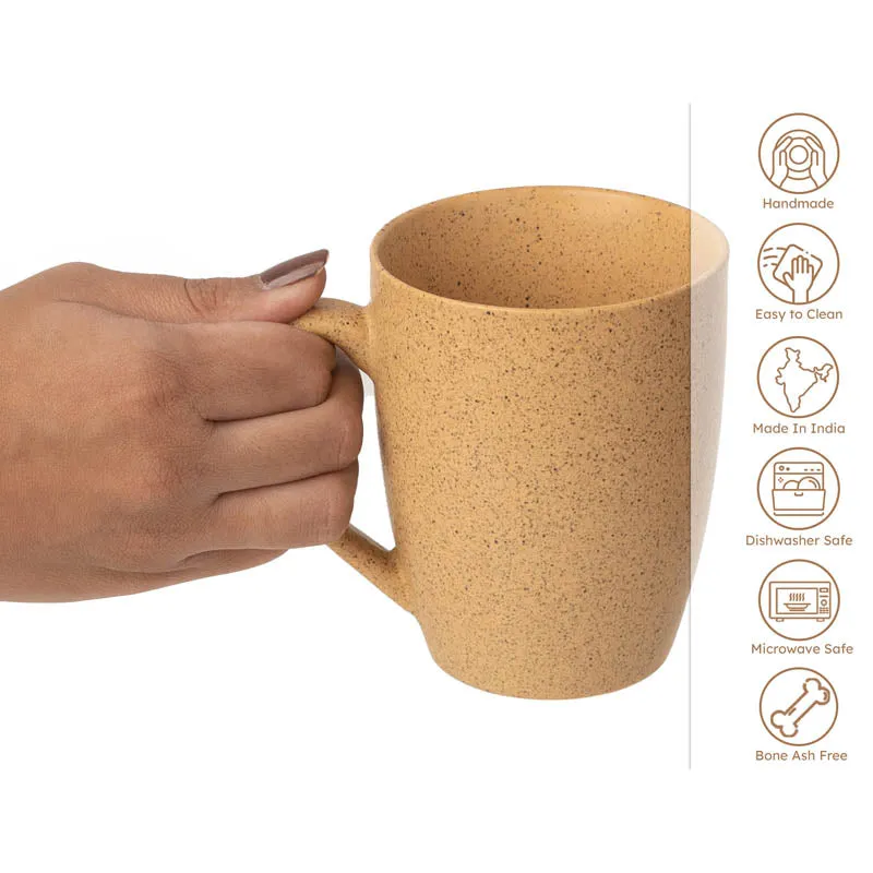 Sip & Style Ceramic Coffee Mug (Mustard Yellow/300 mL Each) - Set Of Two media 6