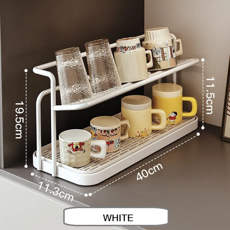 Cupora 2-Tier Cup Rack with Tray - White media 10