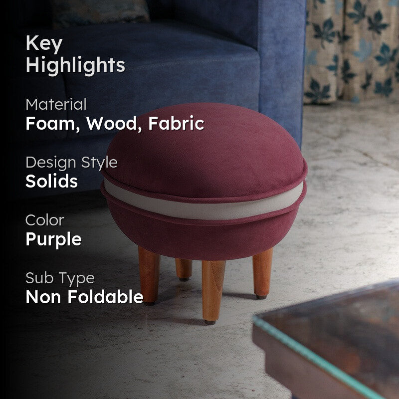 Contemporary Velvet Footrest Ottoman  Purple media 2