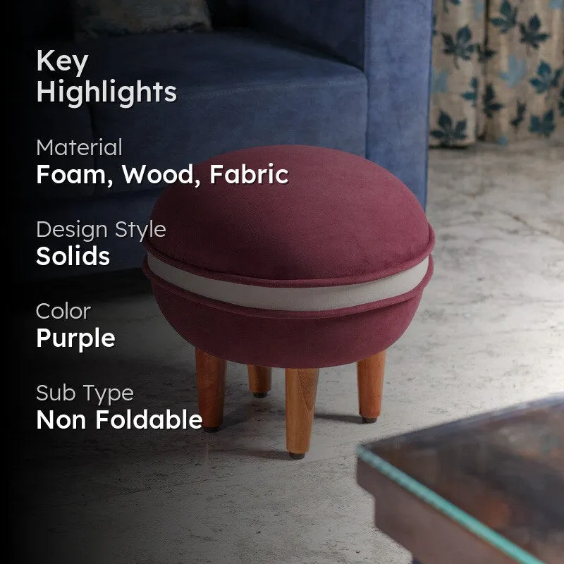 Contemporary Velvet Footrest Ottoman  Purple media 2