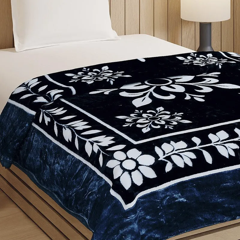 Monte Carlo Midnight Blossom Blanket (Blue)- 540 GSM media 3
