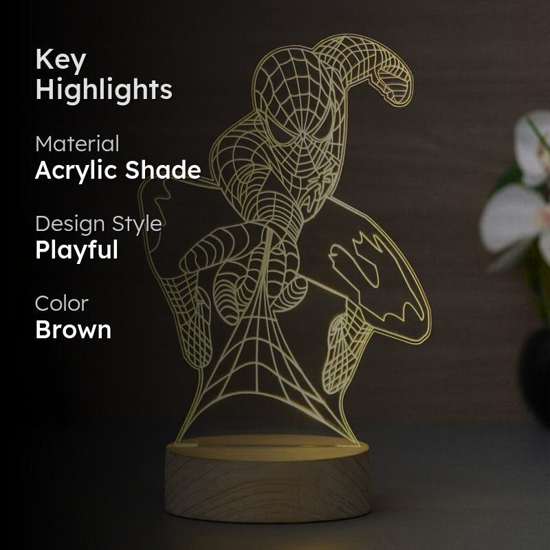 Spiderman Luminance LED Acrylic Table Lamp - Brown media 2
