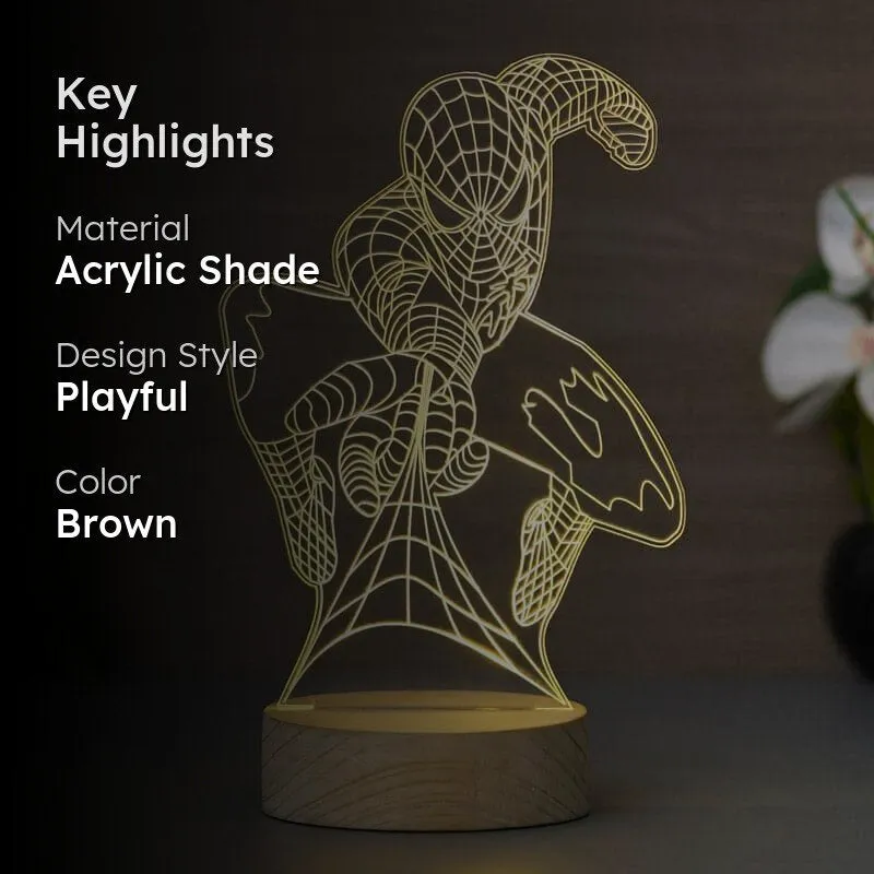 Spiderman Luminance LED Acrylic Table Lamp - Brown media 2