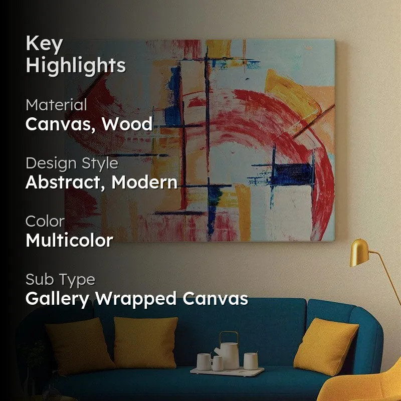 Happiness Abstract Canvas Painting - Gallery Wrap media 2