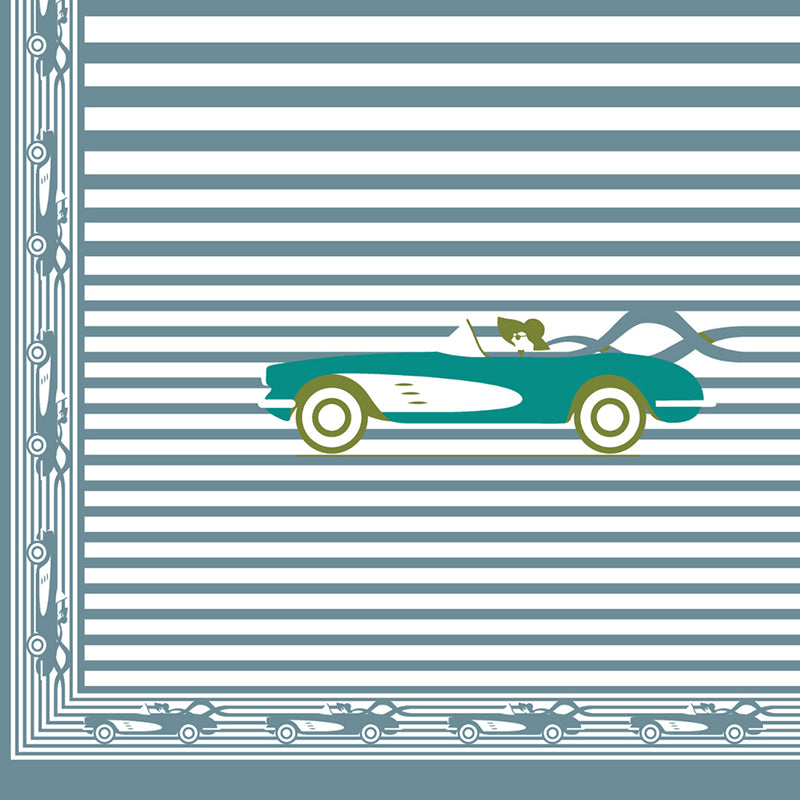 Illusion Stripey Race Cotton Bedsheet (Blue) - 200 TC media 3