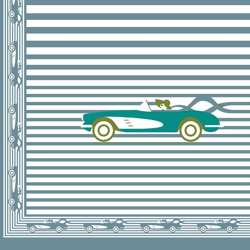 Illusion Stripey Race Cotton Bedsheet (Blue) - 200 TC media 3