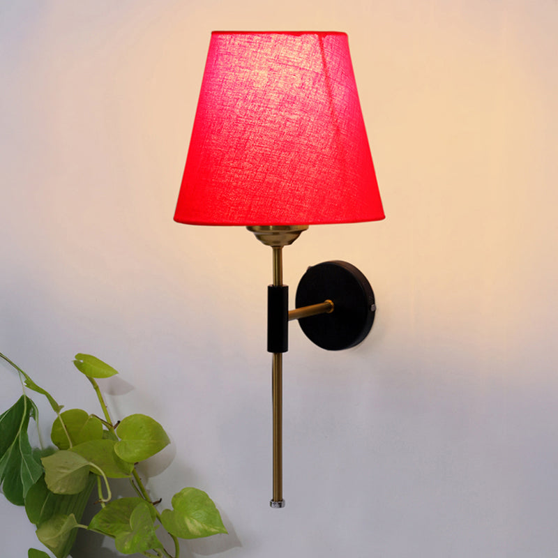 Beryll Steel & Cotton Wall Lamp - Red