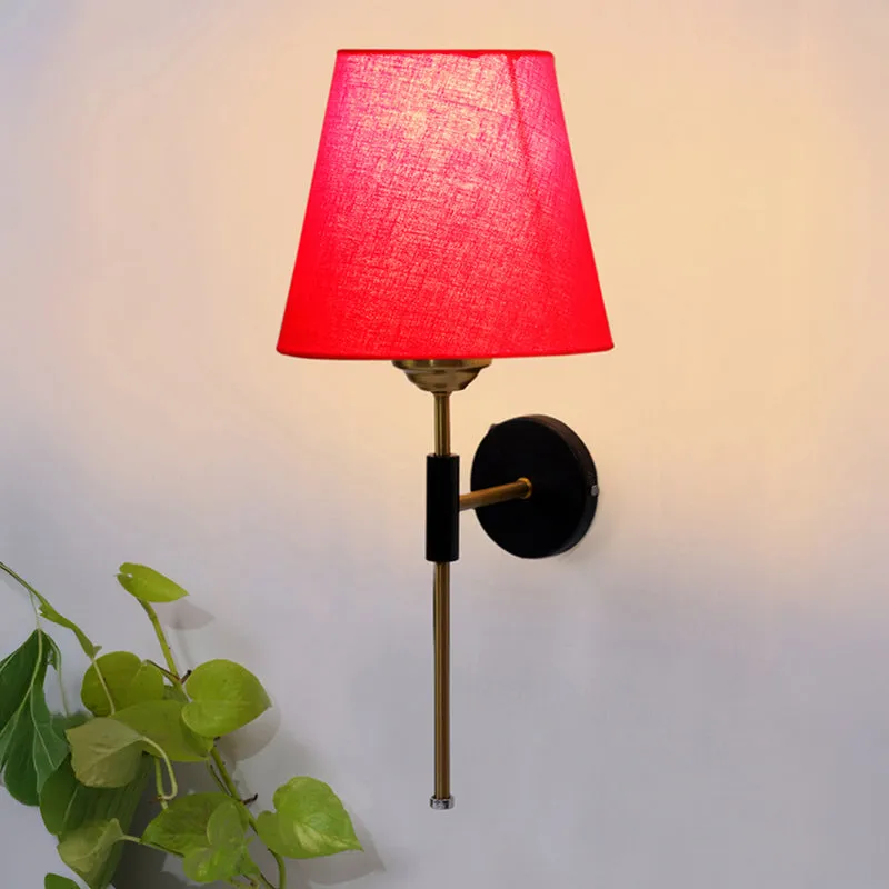 Beryll Steel & Cotton Wall Lamp - Red media 1